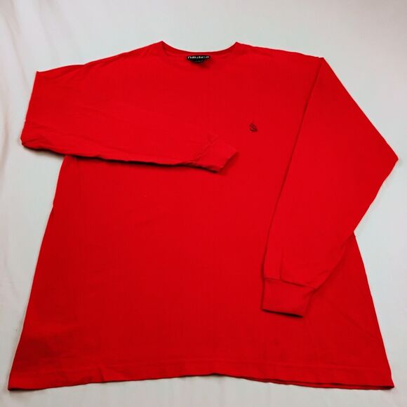 Vintage Nautica Embroidered Sailboat Logo Red LS T-Shirt Men's Large USA Made - Picture 2 of 4